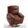 IMKHK Electric Power Lift Recliner Chair with Vibration Massage and Heat, Ergonomic Lounge Chair with Side Pocket for Living Room, PU Leather Reclining Chair Large Single Sofa Chair for Adults, Brown