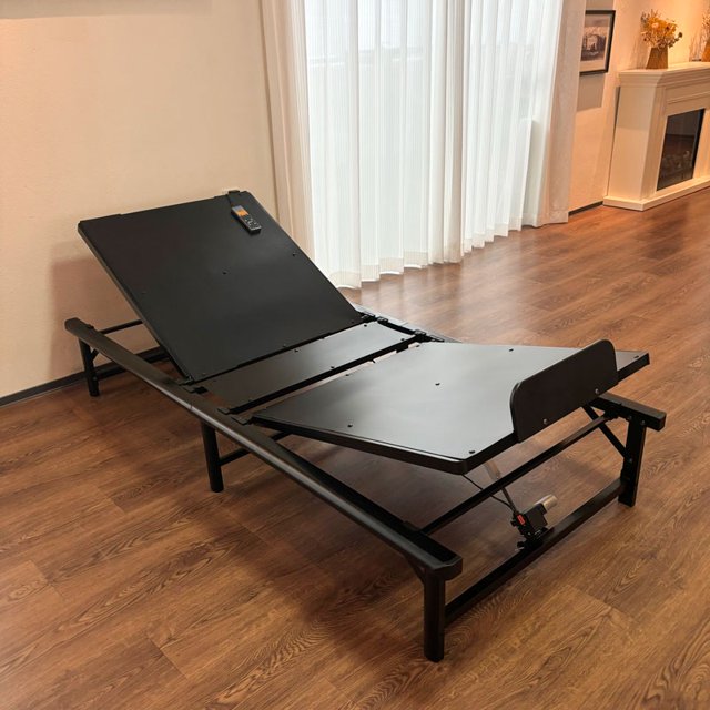 IMKHK Electric Adjustable Bed Base Frame with Wireless Remote, Independent Head and Foot Incline, Power Metal Platform Bed Base with Bottom Storage Space, Advanced Smooth Silent Operation, Queen