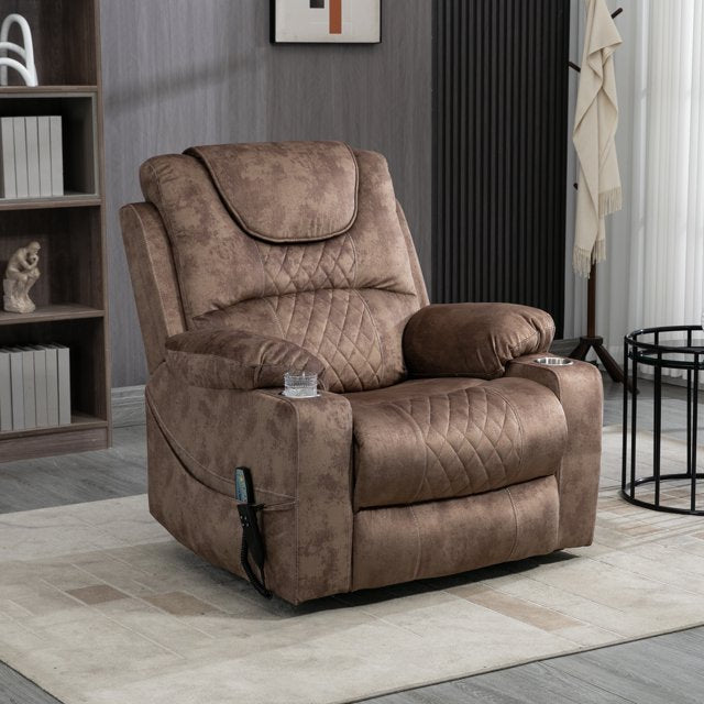 IMKHK Power Lift Recliner Chair with Massage and Heat for Elderly and Adults, Modern Electric Recliners with Side Pockets and Cup Holders for Living Room, Ergonomic Lounge Recliner Chair, Blue