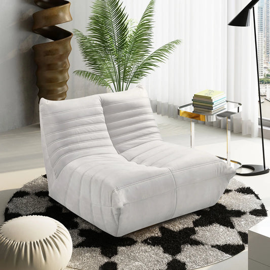 IMKHK Bean Bag Chair, Fireside Chair Bean Bag Sofa with Flannelette Fabric, Modern Lazy Floor Sofa for Adults, Corner Togo Lazy Chairs Sofa, Memory Foam Chair for Living Room, Bedroom, Office, Gray