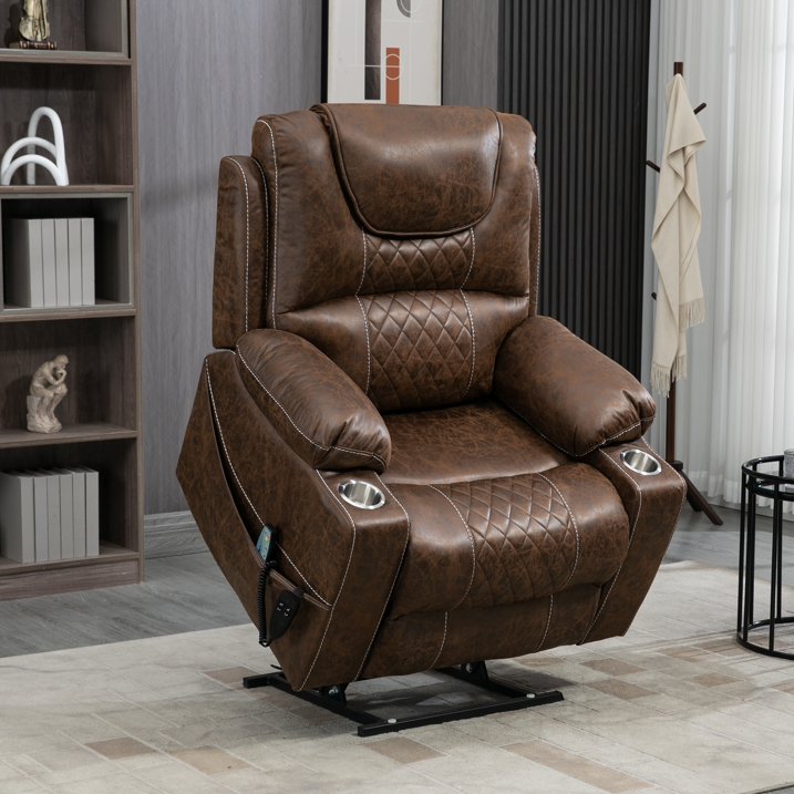 IMKHK Power Lift Recliner Chair with Massage and Heat for Elderly and Adults, Modern Electric Recliners with Side Pockets and Cup Holders for Living Room, Ergonomic Lounge Recliner Chair, Blue